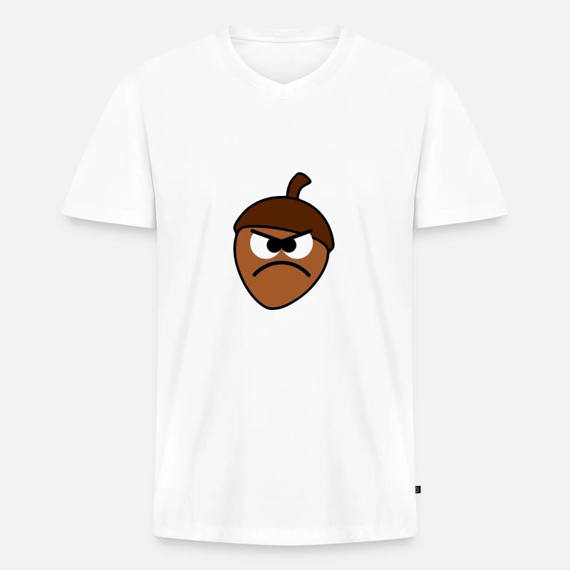 Grumpy Nut - Männer Premium Bio T-Shirt mit V-Ausschnitt - Weiß