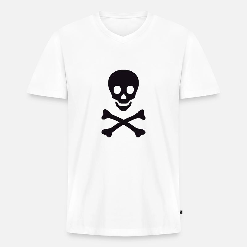 Gift - Männer Premium Bio T-Shirt mit V-Ausschnitt - Weiß