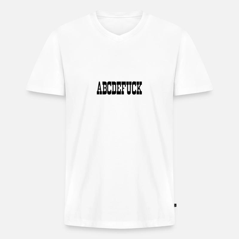 abcdefuck - Männer Premium Bio T-Shirt mit V-Ausschnitt - Weiß