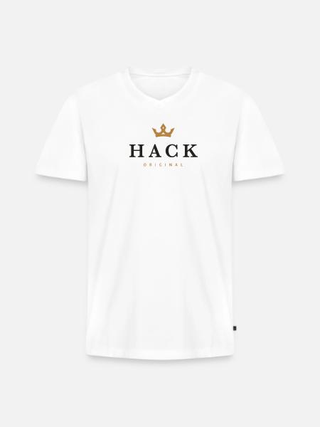 Hack Original Family Logo - Men's Premium Organic T-shirt with V-neck - white