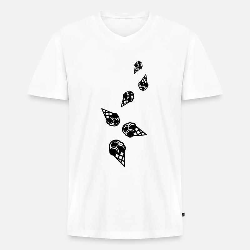 Eis Icon Symbol - Männer Premium Bio T-Shirt mit V-Ausschnitt - Weiß