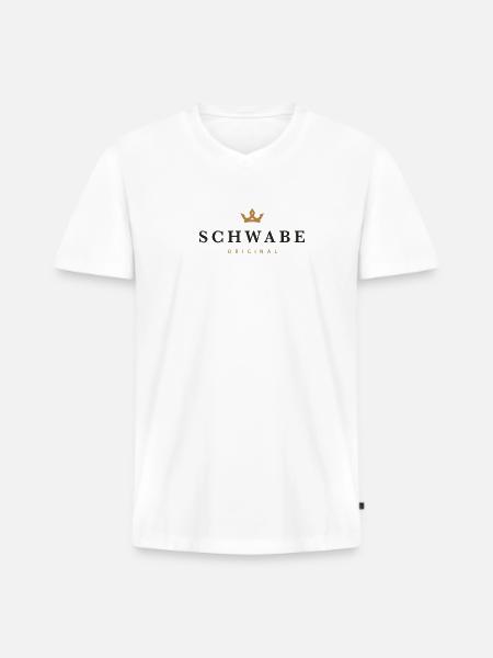 Schwabe Original Family Logo - Men's Premium Organic T-shirt with V-neck - white