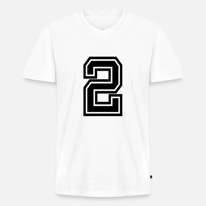 2 - Männer Premium Bio T-Shirt mit V-Ausschnitt - Weiß
