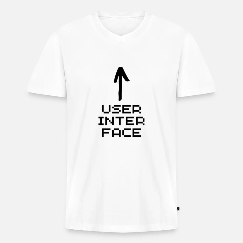 User interface black - Männer Premium Bio T-Shirt mit V-Ausschnitt - Weiß