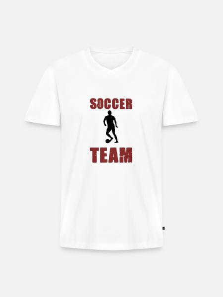 Soccer Player Team - Men's Premium Organic T-shirt with V-neck - white