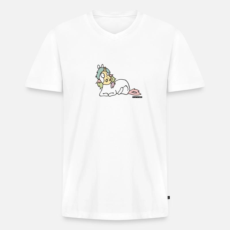 Pferd Nr 3 - Männer Premium Bio T-Shirt mit V-Ausschnitt - Weiß