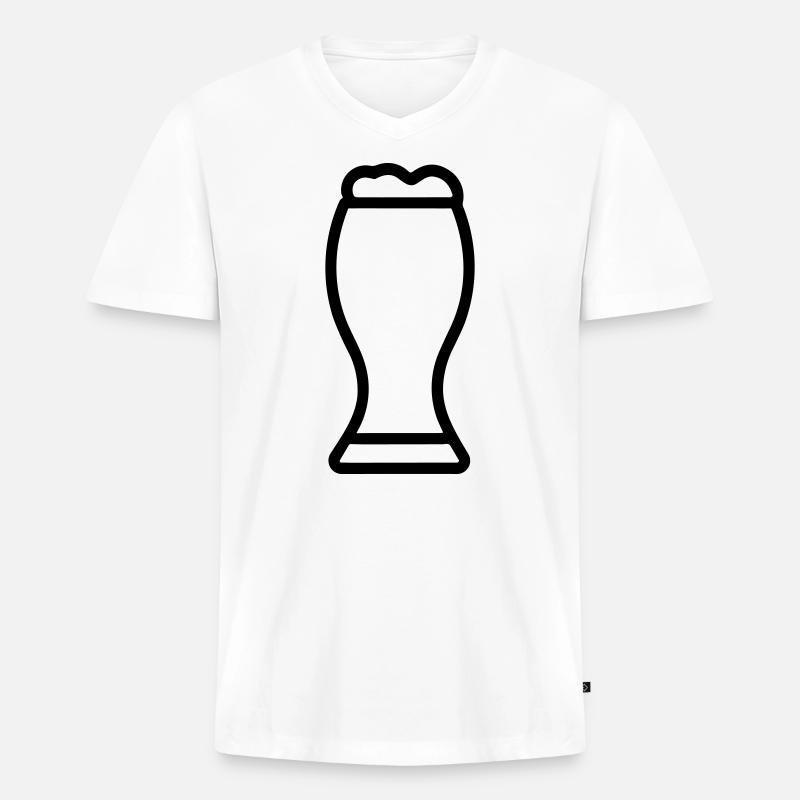 Bier - Männer Premium Bio T-Shirt mit V-Ausschnitt - Weiß