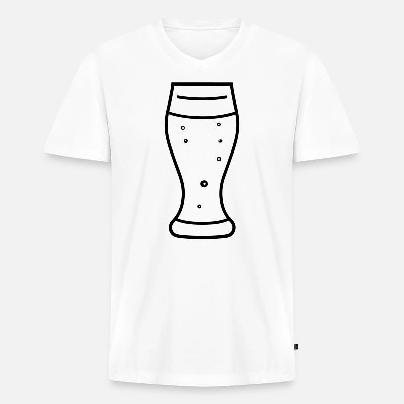 Bier - Männer Premium Bio T-Shirt mit V-Ausschnitt - Weiß