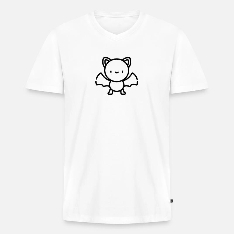 Fledermaus Baby süß Geschenk Idee - Männer Premium Bio T-Shirt mit V-Ausschnitt - Weiß