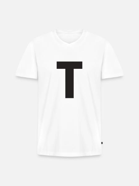 T - Men's Premium Organic T-shirt with V-neck - white