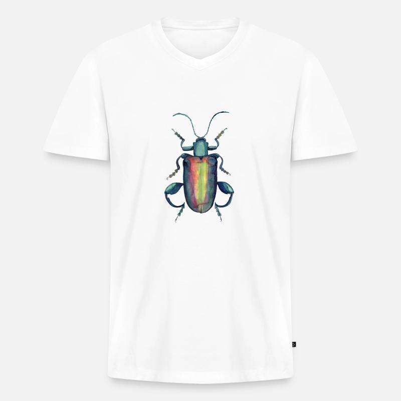 kaefer mit kräftigen Oberschenkeln - Männer Premium Bio T-Shirt mit V-Ausschnitt - Weiß