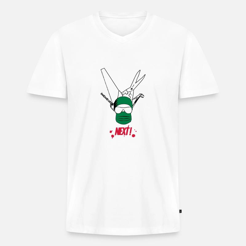 Chirurg - Männer Premium Bio T-Shirt mit V-Ausschnitt - Weiß