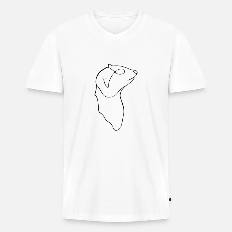 Minimalistisches Erdmännchen - Männer Premium Bio T-Shirt mit V-Ausschnitt - Weiß