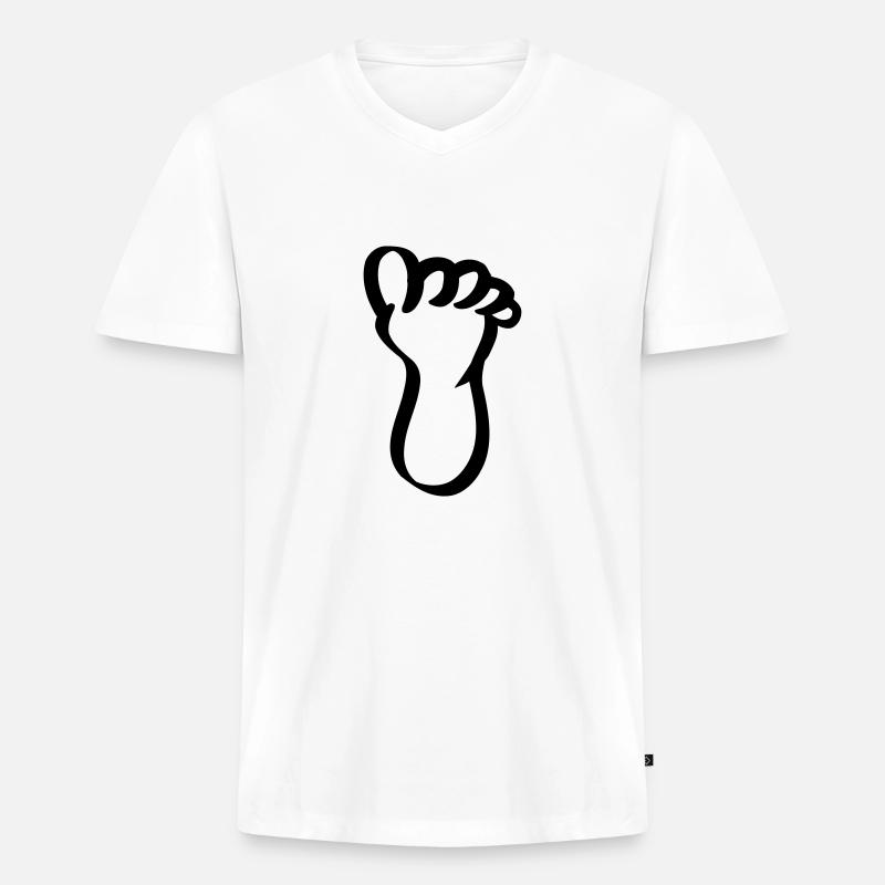fuss - Männer Premium Bio T-Shirt mit V-Ausschnitt - Weiß