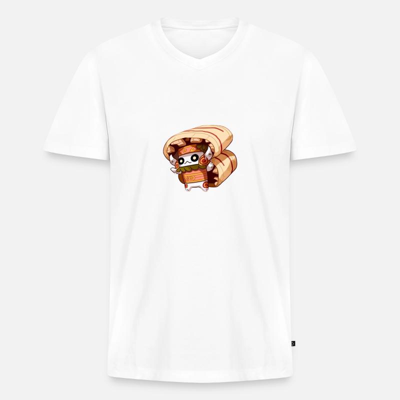 Comic Figur II - Männer Premium Bio T-Shirt mit V-Ausschnitt - Weiß