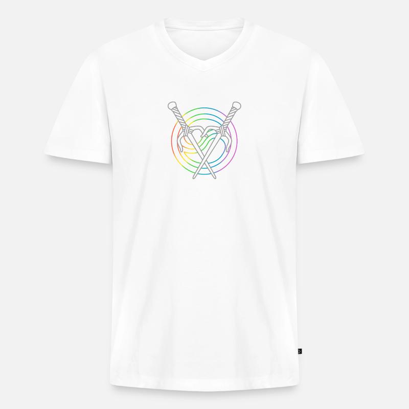 Xena & Gabrielle - Männer Premium Bio T-Shirt mit V-Ausschnitt - Weiß