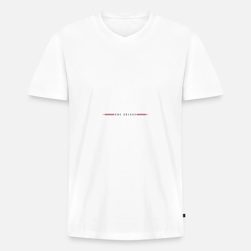 Ehesklave Jga Spruch - Männer Premium Bio T-Shirt mit V-Ausschnitt - Weiß