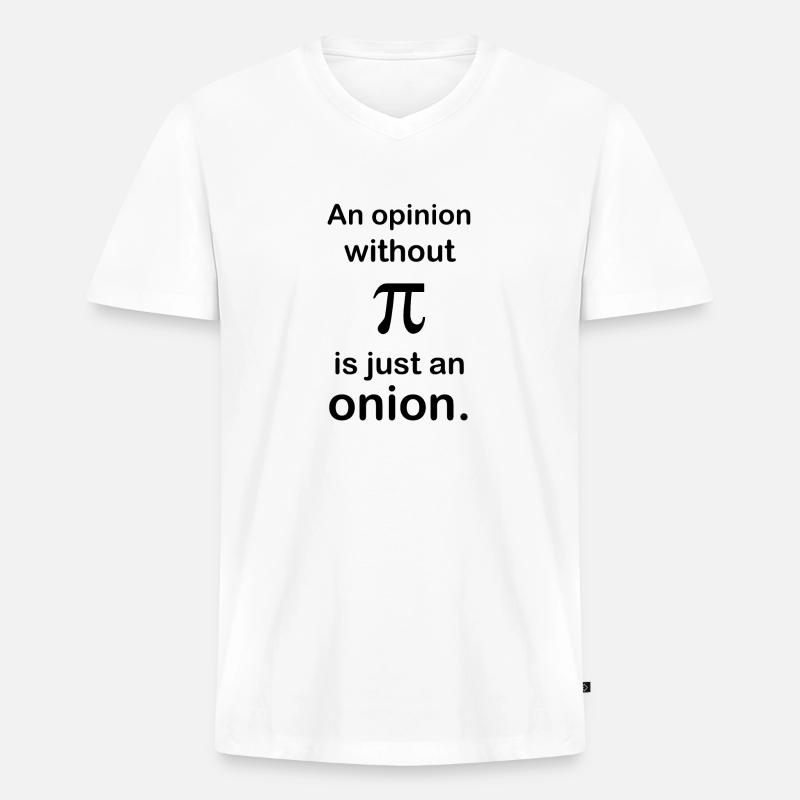 Mathe Witz Design - Männer Premium Bio T-Shirt mit V-Ausschnitt - Weiß
