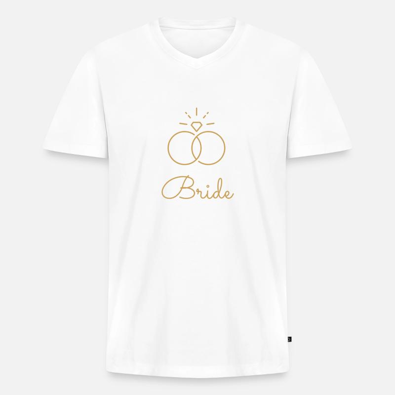 Bride - Männer Premium Bio T-Shirt mit V-Ausschnitt - Weiß