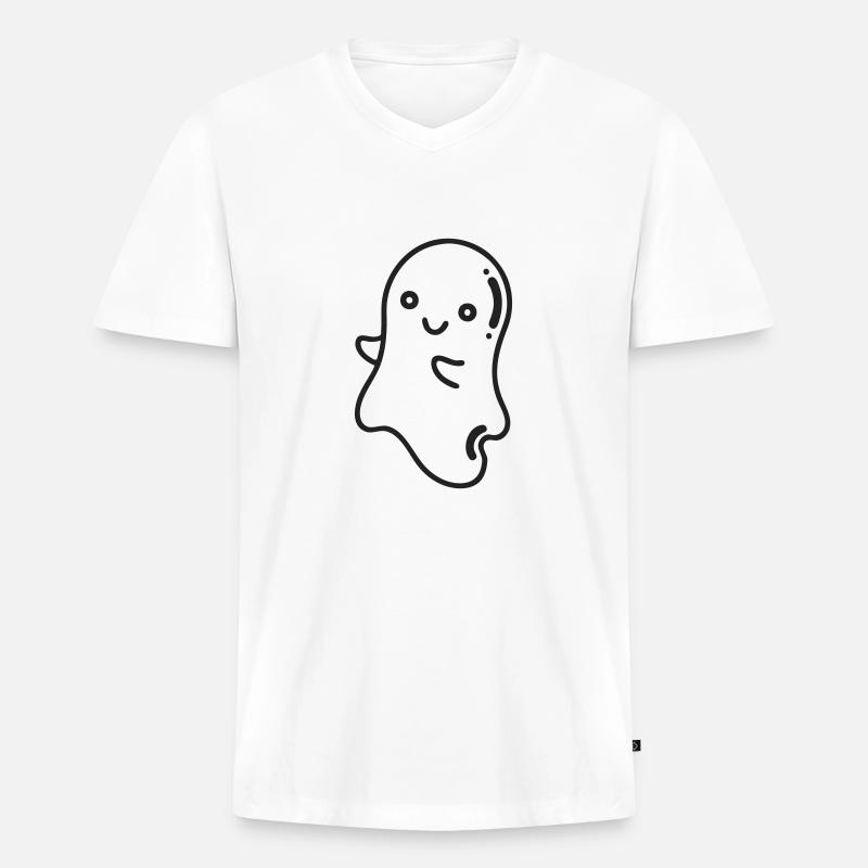 Kuschel mit mir - Männer Premium Bio T-Shirt mit V-Ausschnitt - Weiß
