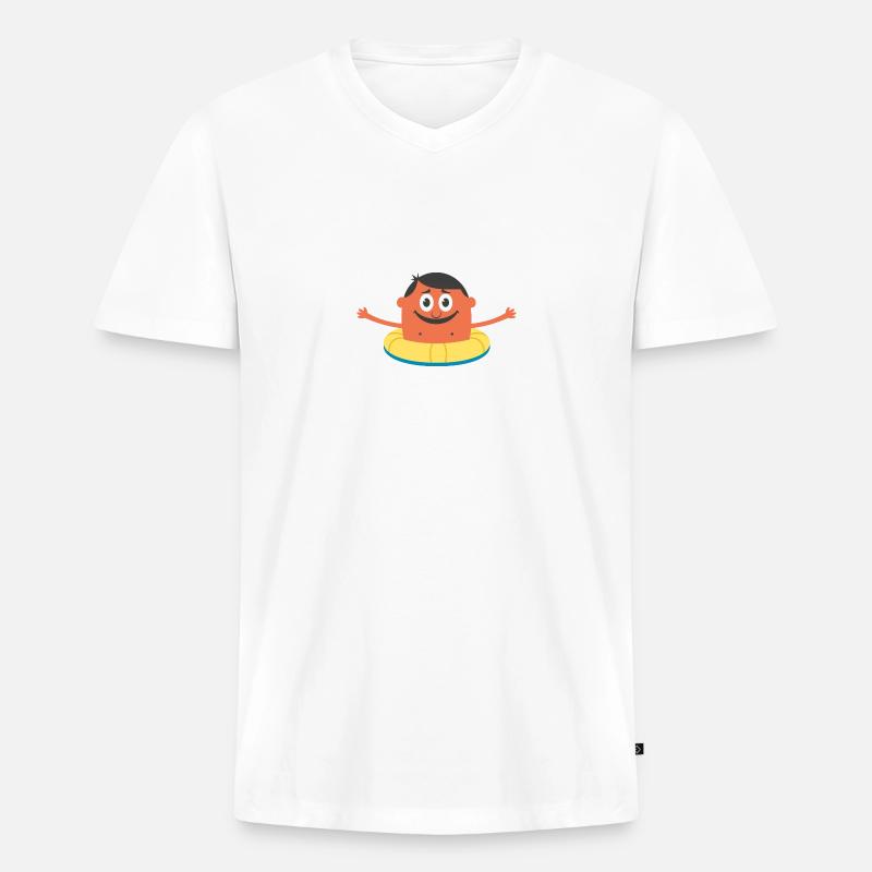 Sommer - Männer Premium Bio T-Shirt mit V-Ausschnitt - Weiß