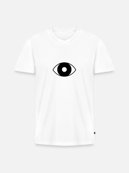 I SEE U - T-shirt encolure en V Premium bio Homme - blanc
