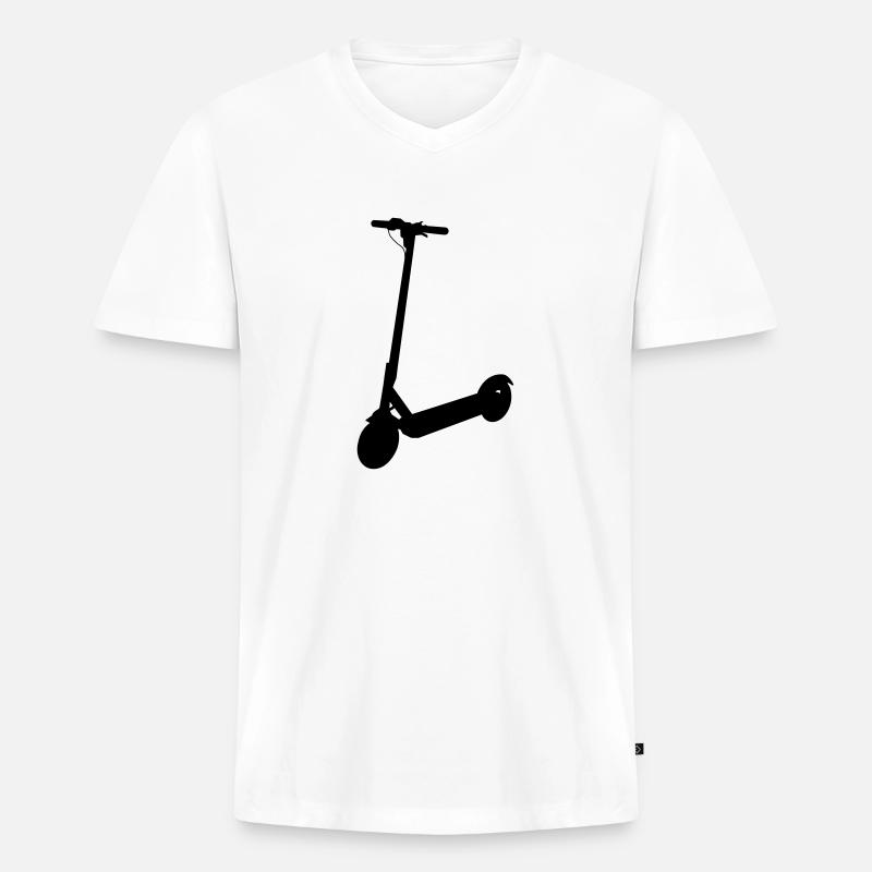 E-Scooter Elektro-Roller - Männer Premium Bio T-Shirt mit V-Ausschnitt - Weiß