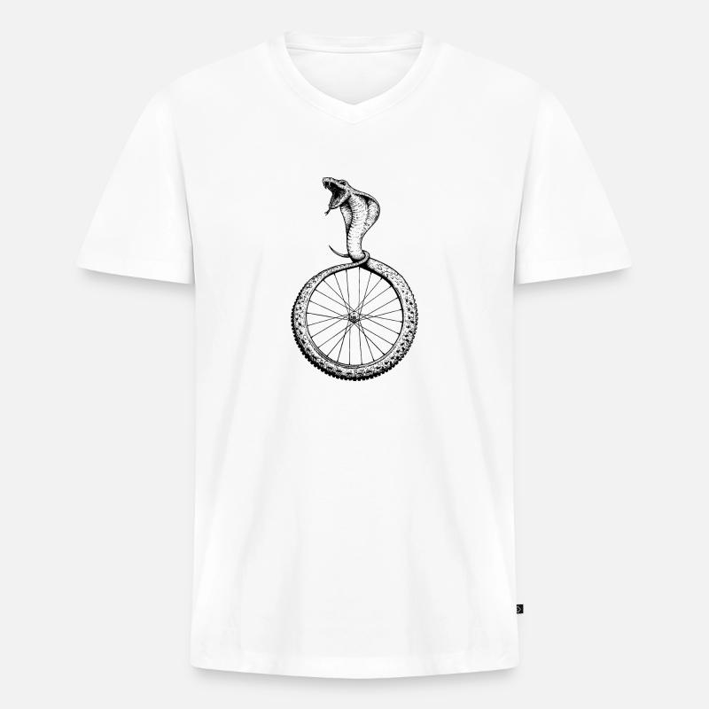 Snakebite - Männer Premium Bio T-Shirt mit V-Ausschnitt - Weiß