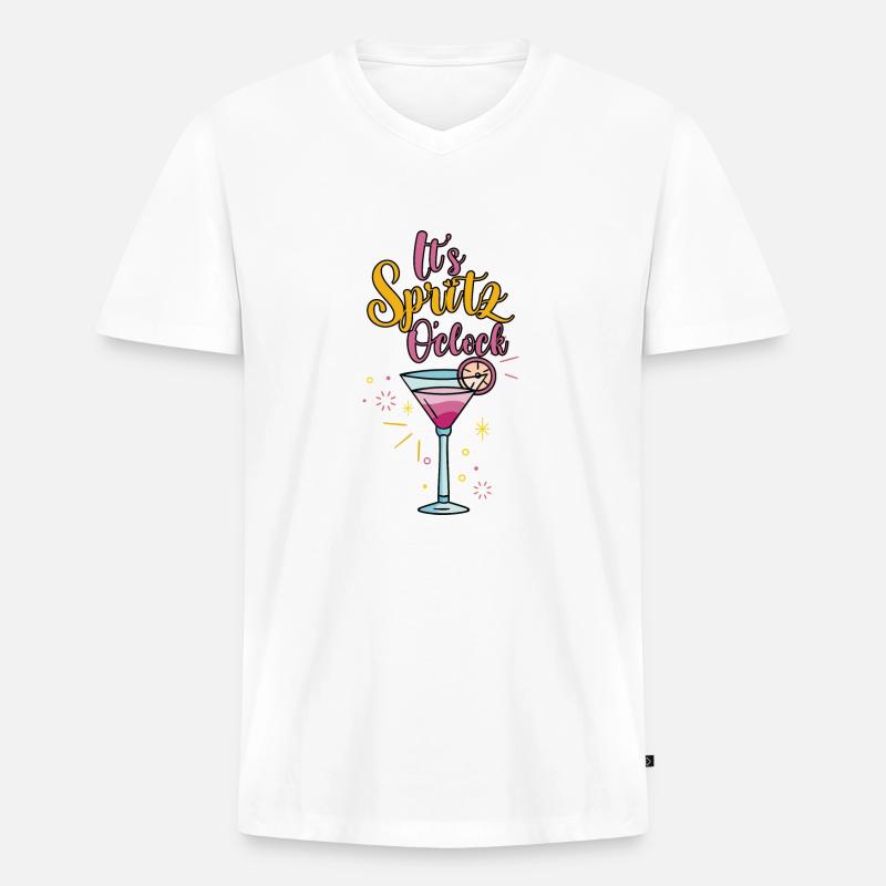It's Spritz O'clock 4 - Männer Premium Bio T-Shirt mit V-Ausschnitt - Weiß