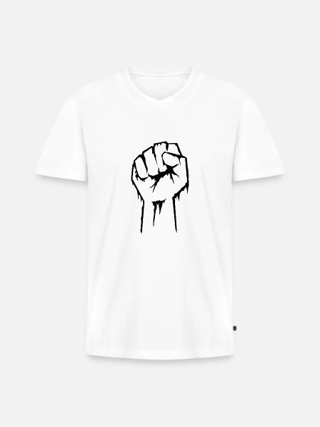 Zombie Hand 1 - Männer Premium Bio T-Shirt mit V-Ausschnitt - Weiß