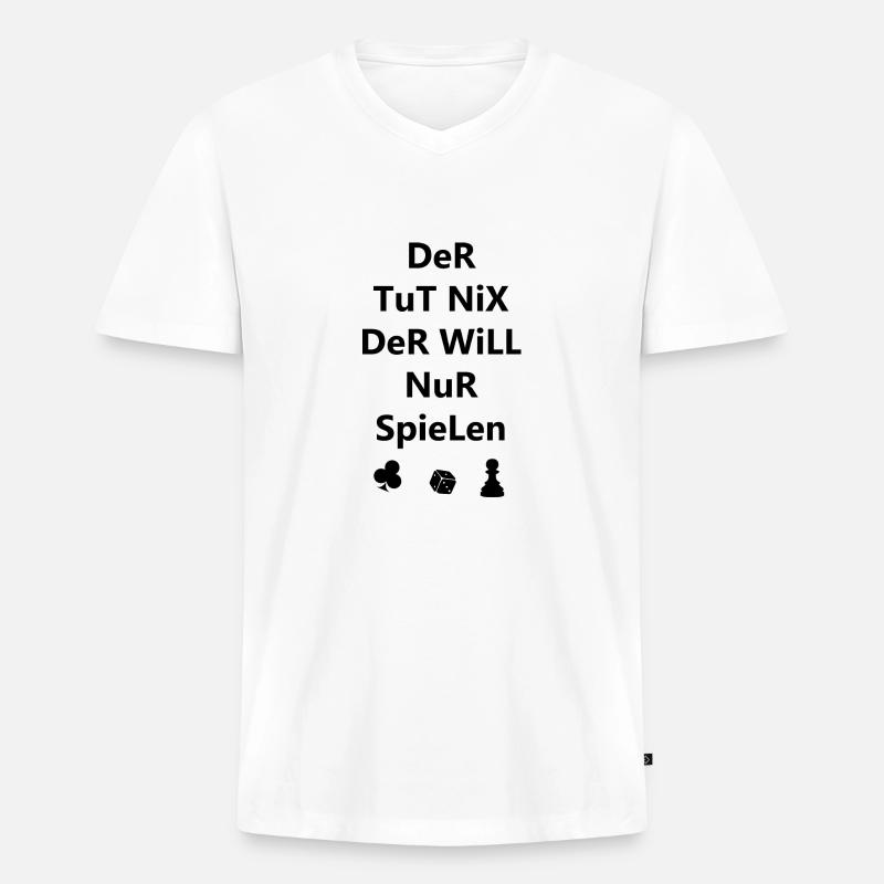boardgame chess backgammon game night - Männer Premium Bio T-Shirt mit V-Ausschnitt - Weiß