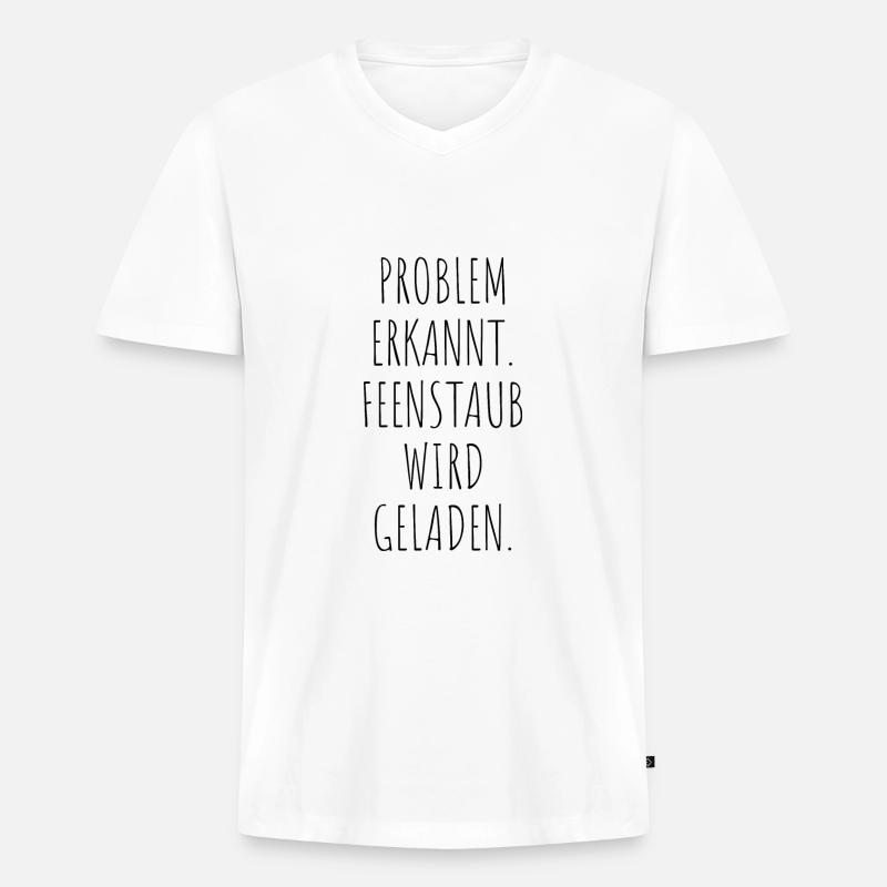 Problem Erkannt Feenstaub Wird Geladen - Männer Premium Bio T-Shirt mit V-Ausschnitt - Weiß
