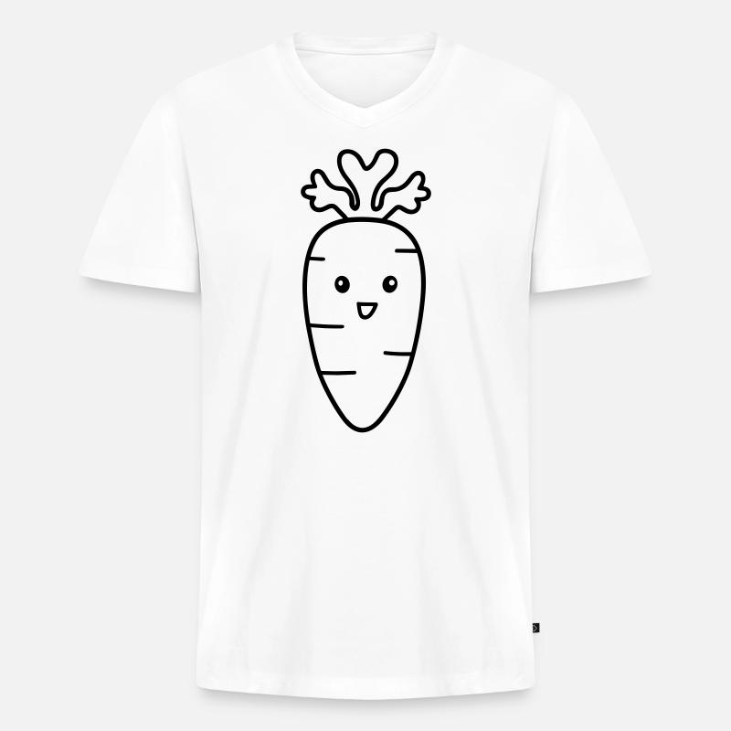 Karotte - Männer Premium Bio T-Shirt mit V-Ausschnitt - Weiß