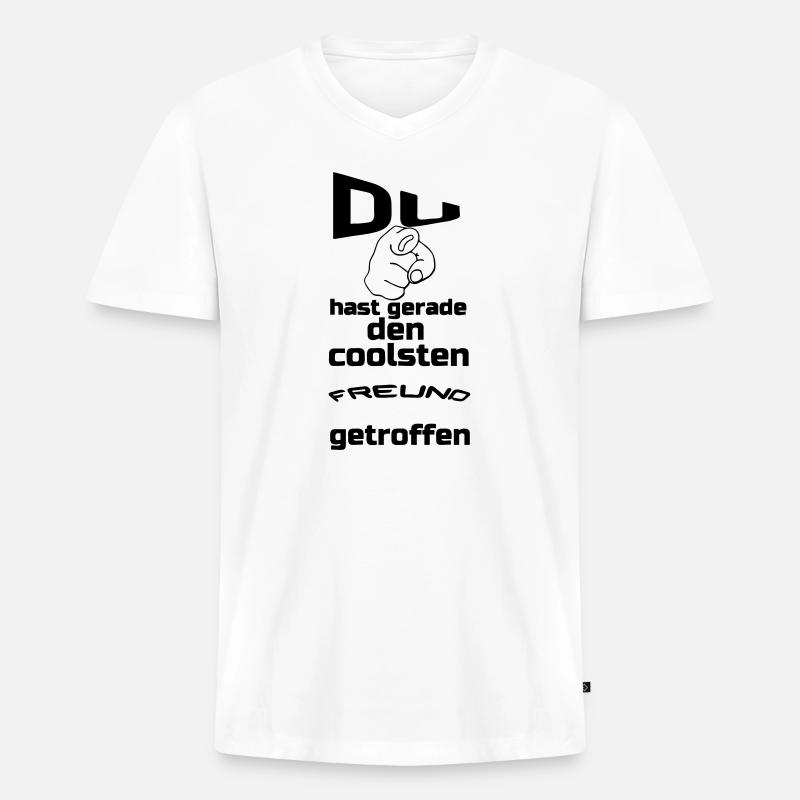 Coolster Freund Geschenk - Männer Premium Bio T-Shirt mit V-Ausschnitt - Weiß