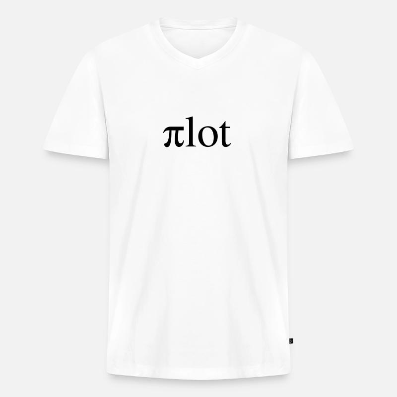 Pilot - Männer Premium Bio T-Shirt mit V-Ausschnitt - Weiß
