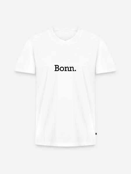 Bonn. - Männer Premium Bio T-Shirt mit V-Ausschnitt - Weiß