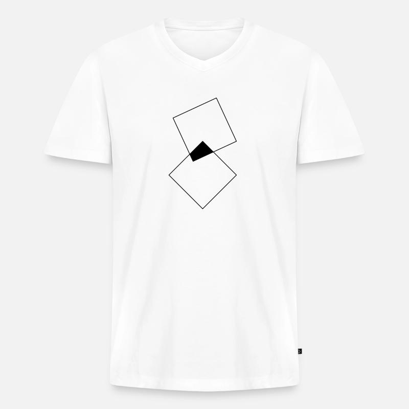 Schnittfläche - Männer Premium Bio T-Shirt mit V-Ausschnitt - Weiß