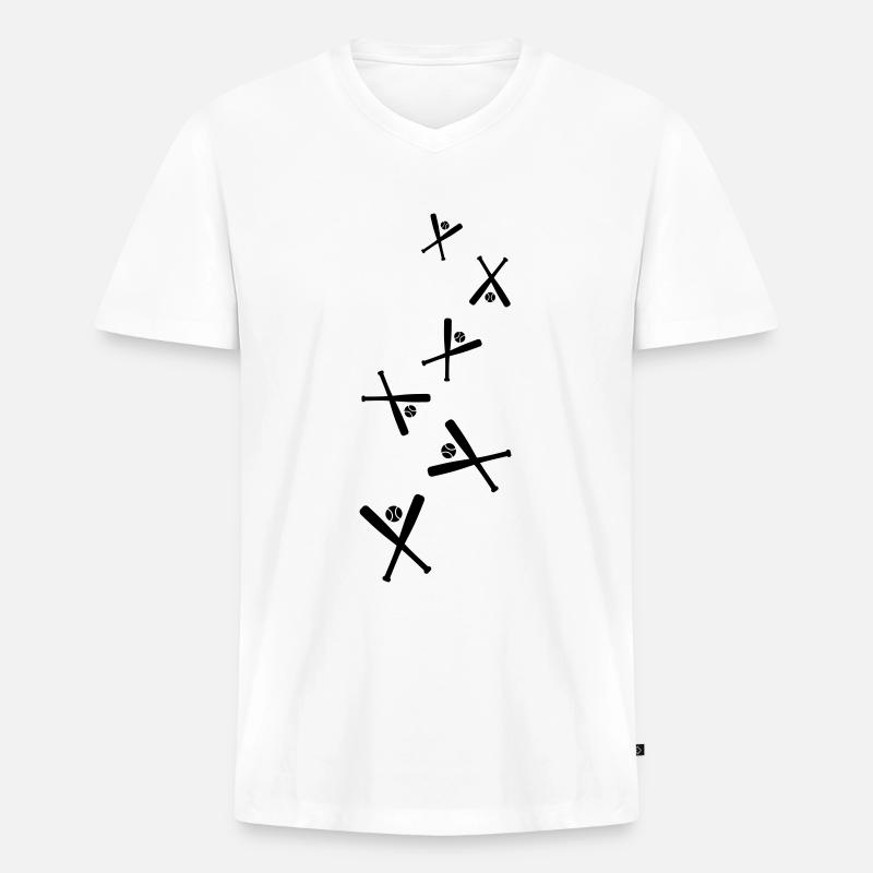 Baseball symbol - Männer Premium Bio T-Shirt mit V-Ausschnitt - Weiß