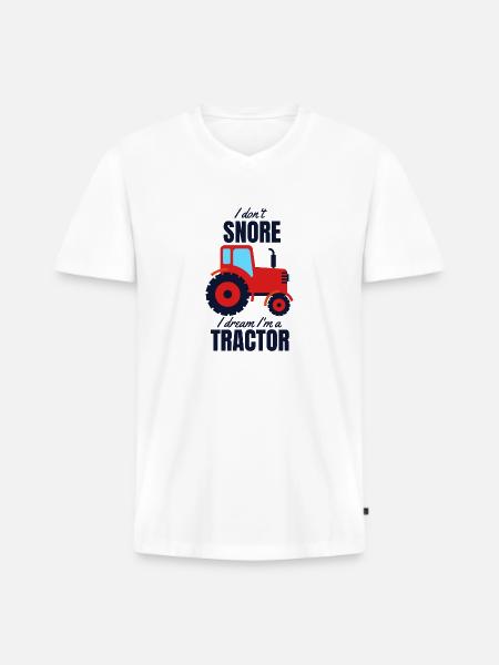 Traktor - Männer Premium Bio T-Shirt mit V-Ausschnitt - Weiß