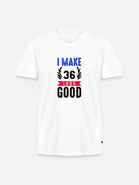 look good 36 - Men's Premium Organic T-shirt with V-neck - white