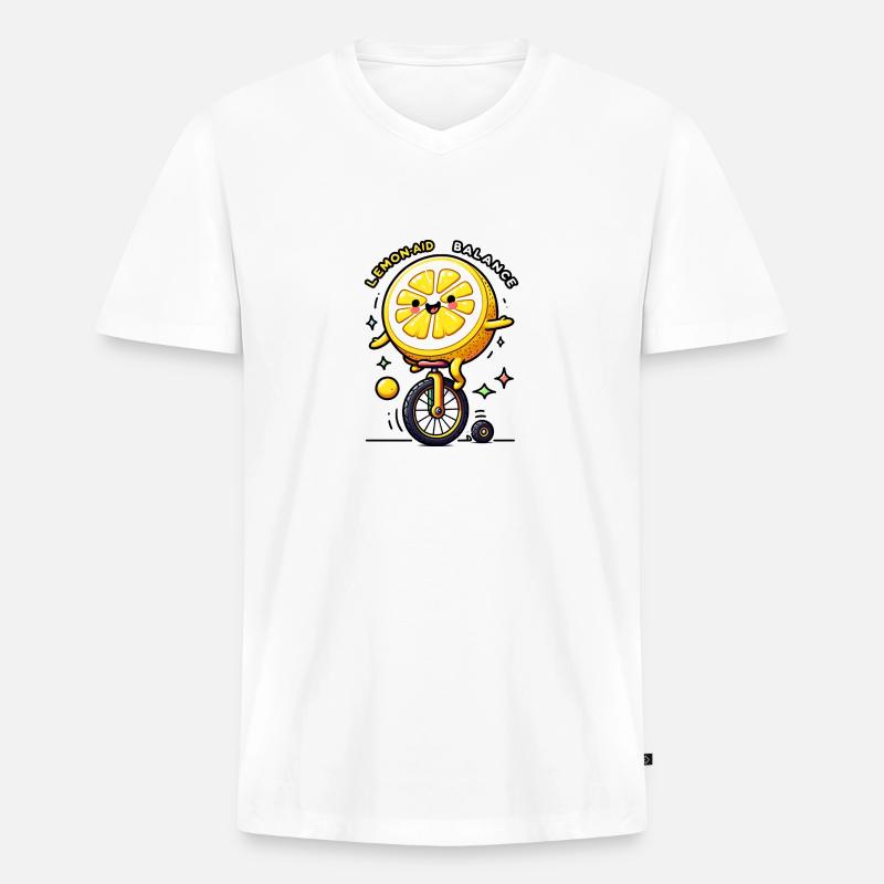 Lemon Aid - Männer Premium Bio T-Shirt mit V-Ausschnitt - Weiß