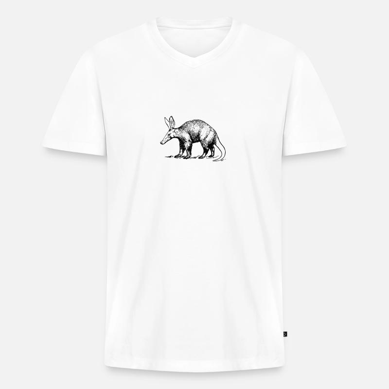 aardvark erdferkel3 - Männer Premium Bio T-Shirt mit V-Ausschnitt - Weiß