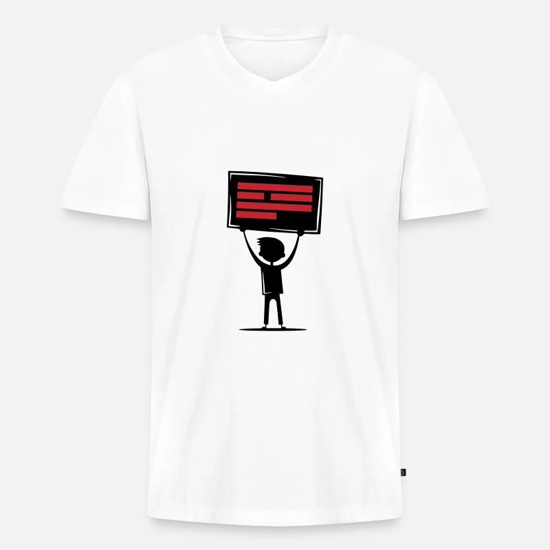 Botschaft Demonstration - Männer Premium Bio T-Shirt mit V-Ausschnitt - Weiß