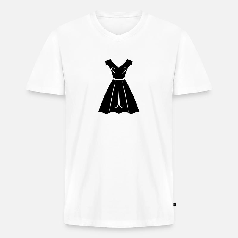 Kleid - Männer Premium Bio T-Shirt mit V-Ausschnitt - Weiß