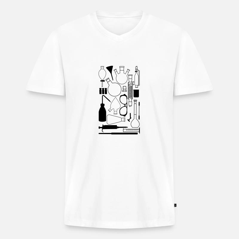 Laborgeräte - Männer Premium Bio T-Shirt mit V-Ausschnitt - Weiß
