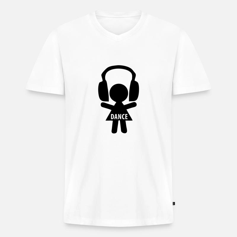 dance - Männer Premium Bio T-Shirt mit V-Ausschnitt - Weiß