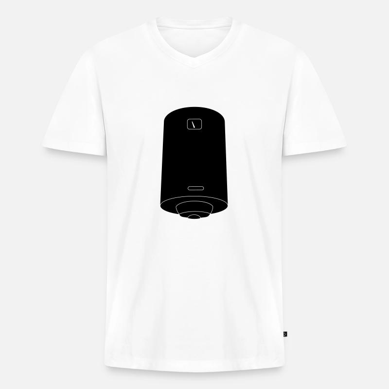 Wassererhitzer - Männer Premium Bio T-Shirt mit V-Ausschnitt - Weiß