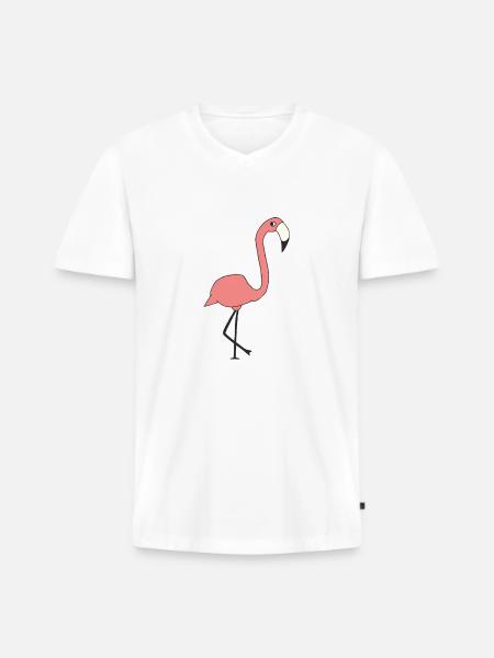 Flamant - T-shirt encolure en V Premium bio Homme - blanc