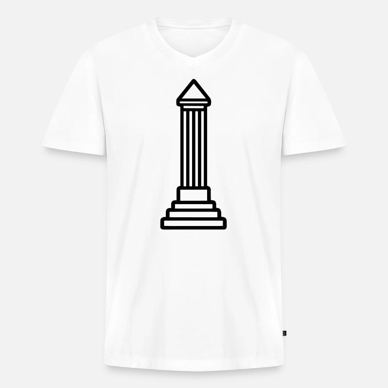 Obelisk - Männer Premium Bio T-Shirt mit V-Ausschnitt - Weiß