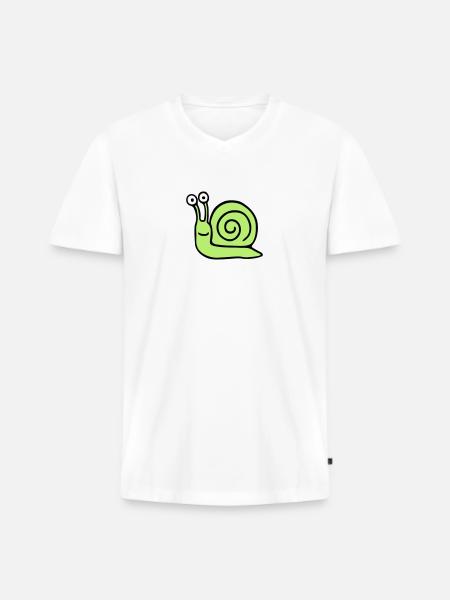 Schnecke 5.3 - Men's Premium Organic T-shirt with V-neck - white